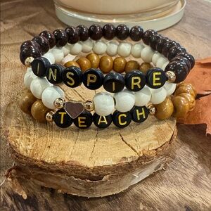 Inspire & Teach Graphic Beaded Bracelet Set